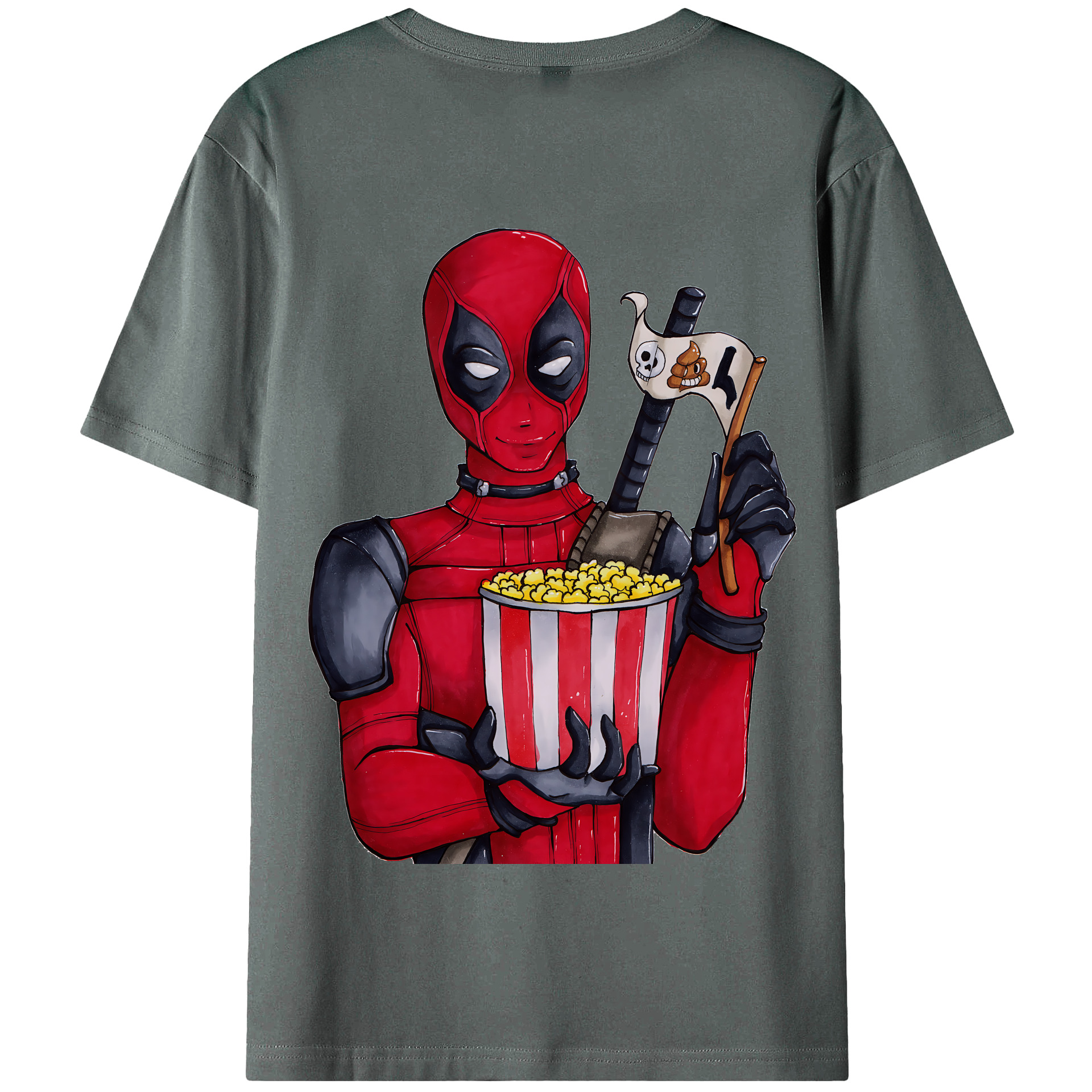 （画像用） Deadpool デッドプール 綿100％半袖Tシャツ（背面プリント）